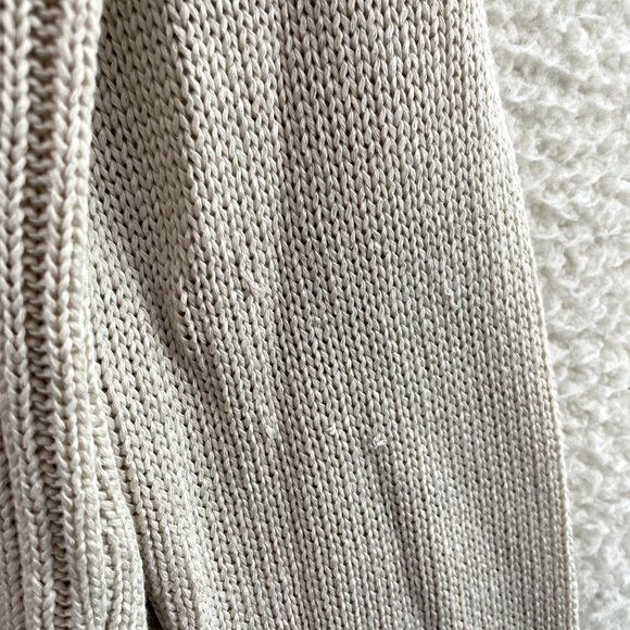 Katamai Beige Cream Knit Button Fringe Long Sleeve Pullover Sweater Womens XL - Picture 5 of 9